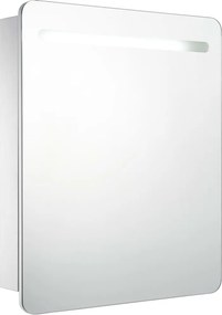 vidaXL tükrös fürdőszobaszekrény LED világítással 68 x 9 x 80 cm