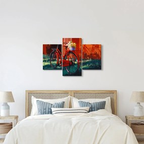 Piros kerék képe, akril festés (90x60 cm)