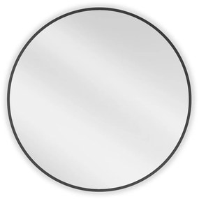 Mexen Loft, kerek fürdőszobai tükör 70 cm, keret színe fekete matt, 9850-070-070-000-70