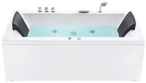Bal oldali fehér whirlpool masszázskád LED világítással 183 x 90 cm VARADERO Beliani
