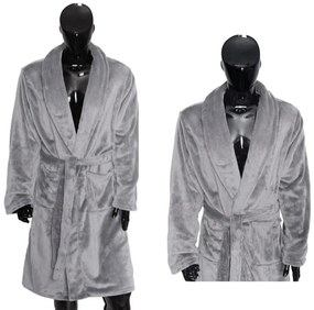 Queen szürke mikroszálas fürdőköpeny TiaHome - S