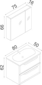 Nuvola mosdószekrény, 80 cm – TR785PNC1649