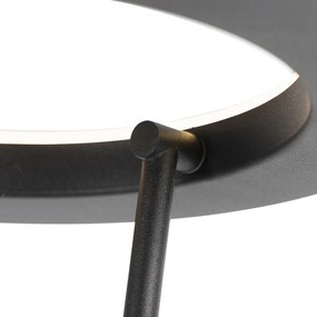 Modern állólámpa fekete, LED-del és olvasókarral - Divine