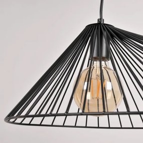 Csillár zsinóron AURORA 1xE27/20W/230V átm. 60 cm fekete