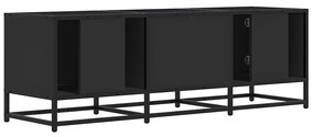 fekete szerelt fa és fém TV-szekrény 120x35x41 cm