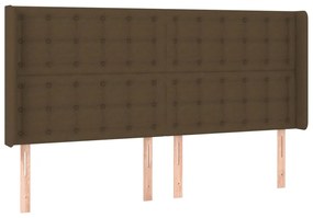 barna szövet rugós és LED-es ágy matraccal 160x200 cm