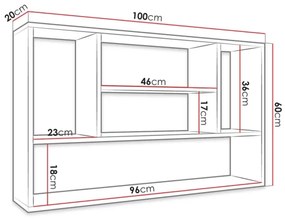 Fali polc PAPIKO 60x100 cm fehér