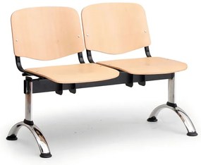 ISO II fa pad, 2 üléses - króm lábak, bükkfa
