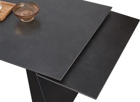 Kihúzható étkezőasztal, grafit/fekete, 160-240,5x90 cm, SALAL