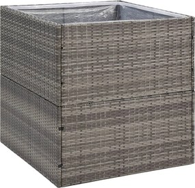 vidaXL szürke polyrattan kerti ültetőláda 80x80x80 cm
