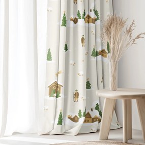 Goldea karácsonyi pamut drapéria - karácsonyi dalok 140x150 cm