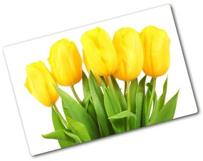 Üveg vágódeszka Sárga tulipánok pl-ko-80x52-f-50296445