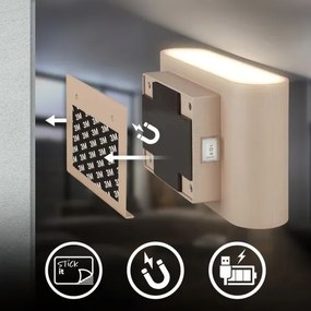 Briloner 3878011 - LED tölthető fali lámpa érzékelővel CHAT LED/3W/5V 2000 mAh bézs