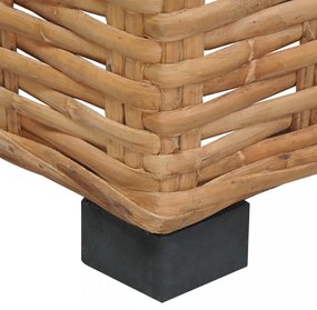 természetes rattan sarokkanapé párnával