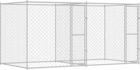 vidaXL Kutyaketrec Ezüst 400 x 200 x 200 cm Horganyzott acél