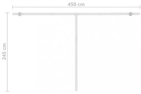 krémszínű automata szélérzékelős és LED-es napellenző 400x350cm