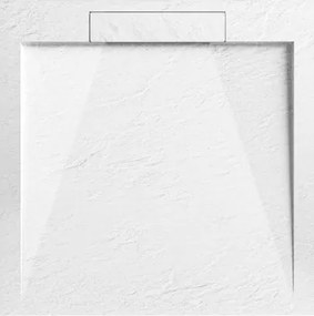AREZZO design STONE pala hatású öntött márvány zuhanytálca, 90x90 cm-es, fehér (2 doboz)