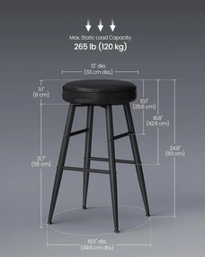 Ekho bárszékek 2db-os készlet, konyhai székek, fekete