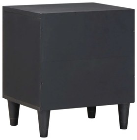 vidaXL Éjjeli szekrény ajtóval 2 pcs Fekete 40 x 33 x 46 cm