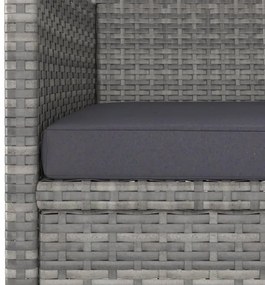 4 részes szürke kerti polyrattan szék- és zsámolyszett