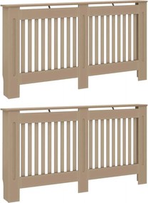 vidaXL Radiátor fedezék 2 pcs Barna 152 x 19 x 81,5cm Faanyag