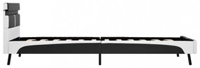 szürke LED-es műbőr ágykeret 90 x 200 cm