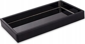Tálca Fekete Ezüst 27x15cm Kövekkel Dekoratív Téglalap Fényes 25 30