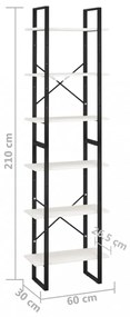 fehér tömör fenyőfa tárolópolc 60 x 30 x 210 cm