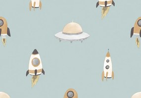 Parato Cristiana Masi Momi Rocket barna-fehér űrhajós vlies tapéta – 4426