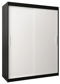 Ruhásszekrény 150 cm Toki (matt fekete + matt fehér). 1064821