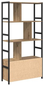 Könyvespolc kézműves tölgy 80 x 30 x 155.5 cm Faanyag