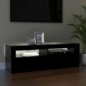 fekete TV-szekrény LED-világítással 120 x 35 x 40 cm