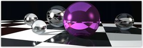 Poszterek 200x66 Lila gömb a rácson