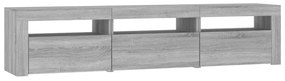 szürke sonoma színű TV-szekrény LED-lámpákkal 180x35x40 cm