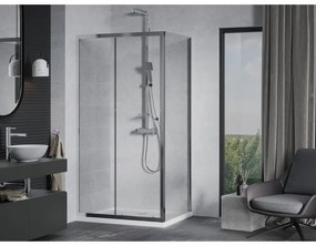 Mexen Apia tolózuhany 140 x 80 cm, 5 mm-es üveg, króm profil-átlátszó üveg + vékony zuhanytálca 5 cm, 840-140-080-01-00-4010