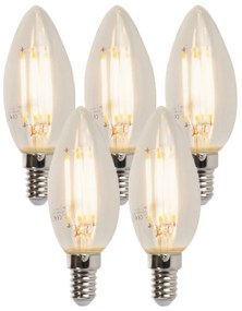 5 db-os készlet E14-es szabålyozható LED gyertyalåmpa B35 5W 380lm 2700K