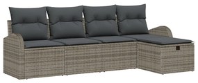 Kerti Kanapé Szett 5 pcs Szürke 234 x 117 x 85 cm Poli rattan