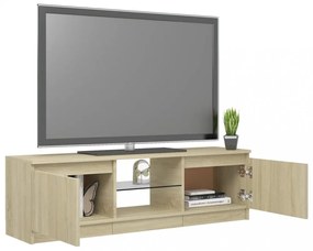 sonoma tölgy színű TV-szekrény LED lámpákkal 120x30x35,5 cm