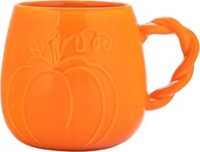 Porcelán kávés bögre Őszi tea sütőtök fonott fogantyúval 510ml