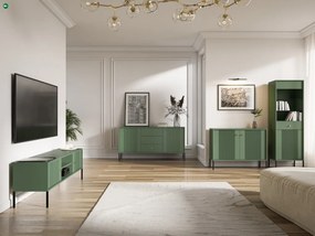 Éjjeliszekrény smoke green színben fekete elemekkel arany fogantyúkkal – ISEO IS06