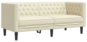 2 részes krémszínű műbőr Chesterfield kanapégarnitúra