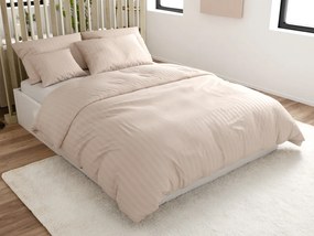 JASMINE mikroszálas ágyneműhuzat, pezsgőszínű – 2 cm-es csíkos, szállodai zsebes Ágyneműhuzat mérete: 70 x 90 cm | 140 x 200 cm