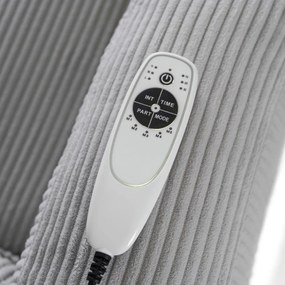 Elektromosan Vezérelhető Masszázsfunkciós Relaxfotel Szürke Kordbársony Kárpittal. BOX2