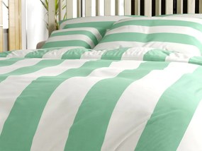 Pamut ágynemű STRIPES fehér-zöld Ágyneműhuzat mérete: 70 x 90 cm | 140 x 200 cm