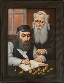 Vászonkép 29x22 Pénzszámláló Zsidó Wenge Keret