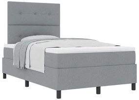 Boxspring Ágy Matraccal Világosszürke Kis Kétszemélyes Szövet