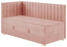 Rózsaszín sarok ágyneműtartós gyerekágy matraccal 90x200 cm Snugi – Ghado