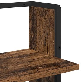 vidaXL Falpolc polcokkal tárolóval Öreg fa 30 x 25 x 100 cm Faanyag