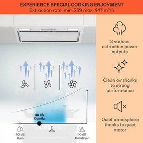 Klarstein Beépíthető páraelszívó Camila 70 cm 397 m³/ó LED touch rozsdamentes acélból