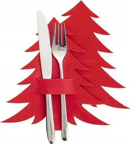 Huzat Evőeszköztartó Piros Karácsonyfa Filc Karácsonyi 2 Db Karácsony